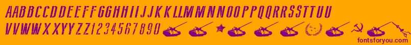 SovietStyleItalic Font – Purple Fonts on Orange Background