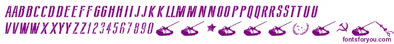 SovietStyleItalic-fontti – violetit fontit valkoisella taustalla