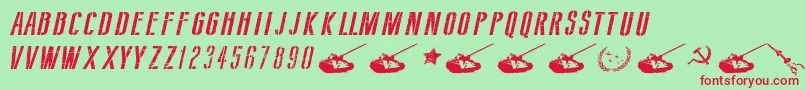 Więcej informacji o czcionce SovietStyleItalic Czcionka SovietStyleItalic – czerwone czcionki na zielonym tle
