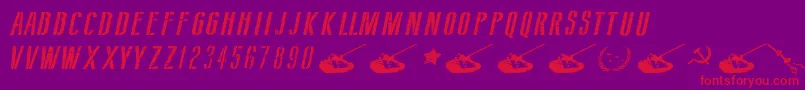 SovietStyleItalic Font – Red Fonts on Purple Background