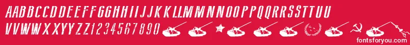 SovietStyleItalic Font – White Fonts on Red Background