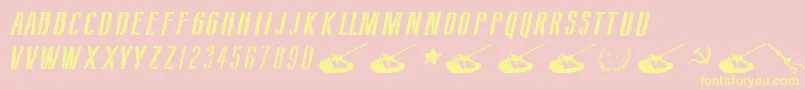 SovietStyleItalic Font – Yellow Fonts on Pink Background