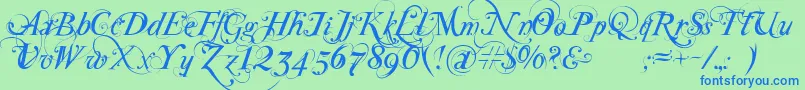 SpecialType Font – Blue Fonts on Green Background