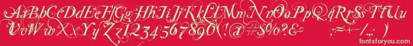 SpecialType Font – Green Fonts on Red Background