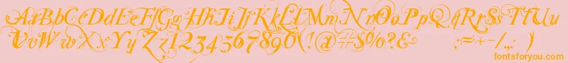 SpecialType-Schriftart – Orangefarbene Schriften auf rosa Hintergrund