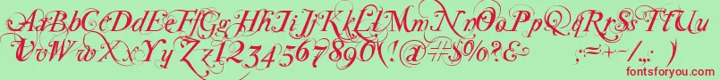 fuente SpecialType – Fuentes Rojas Sobre Fondo Verde