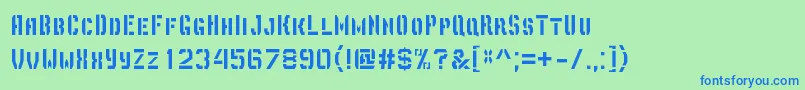 フォントDepottrapharetRegular – 青い文字は緑の背景です。