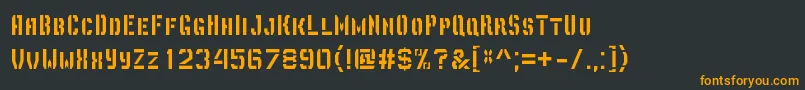 フォントDepottrapharetRegular – 黒い背景にオレンジの文字