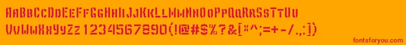 フォントDepottrapharetRegular – オレンジの背景に赤い文字