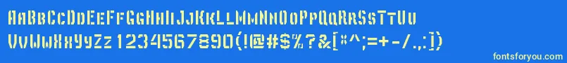 フォントDepottrapharetRegular – 黄色の文字、青い背景