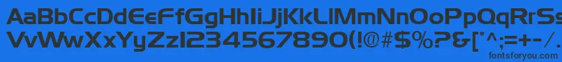 フォントDenmarkRegular – 黒い文字の青い背景