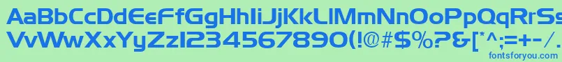 DenmarkRegular Font – Blue Fonts on Green Background