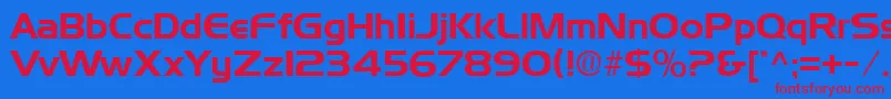 DenmarkRegular Font – Red Fonts on Blue Background