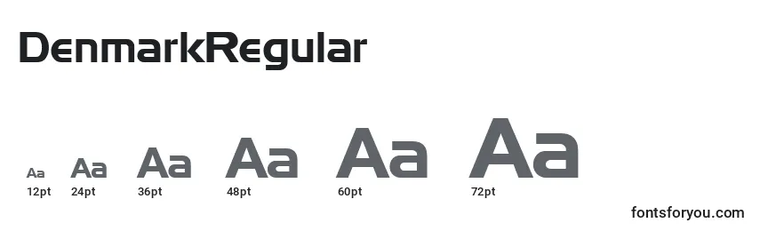 DenmarkRegular Font Sizes