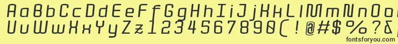 QuotaBolditalicext. Font – Black Fonts on Yellow Background