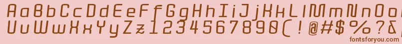 QuotaBolditalicext. Font – Brown Fonts on Pink Background