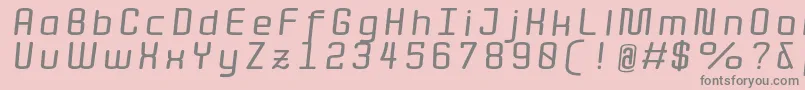 QuotaBolditalicext. Font – Gray Fonts on Pink Background