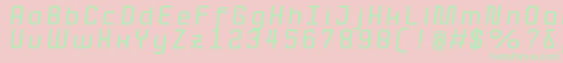 QuotaBolditalicext. Font – Green Fonts on Pink Background