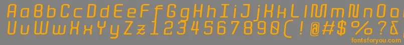 QuotaBolditalicext. Font – Orange Fonts on Gray Background