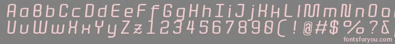 QuotaBolditalicext. Font – Pink Fonts on Gray Background