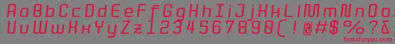 QuotaBolditalicext. Font – Red Fonts on Gray Background