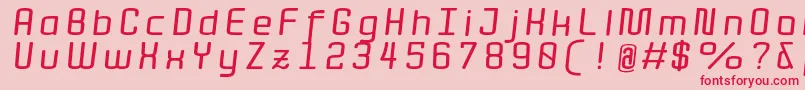 QuotaBolditalicext. Font – Red Fonts on Pink Background