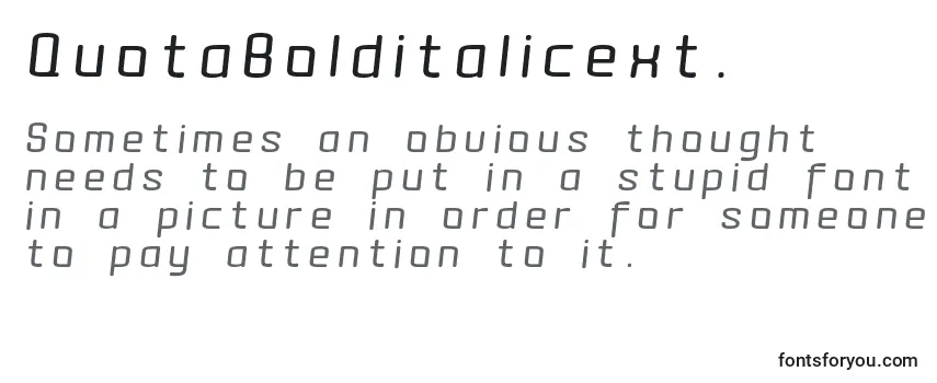 Review of the QuotaBolditalicext. Font