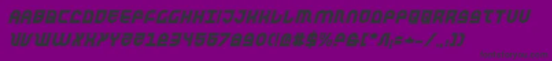TrekTrooperAcademyItalic-Schriftart – Schwarze Schriften auf violettem Hintergrund