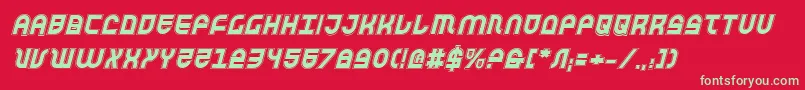 フォントTrekTrooperAcademyItalic – 赤い背景に緑の文字