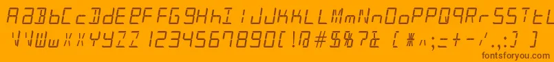 Patopian1986フォントについての詳細 フォントPatopian1986 – オレンジの背景に茶色のフォント