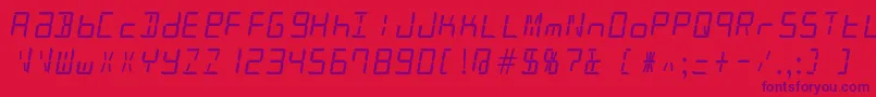 Шрифт Patopian1986 – фиолетовые шрифты на красном фоне