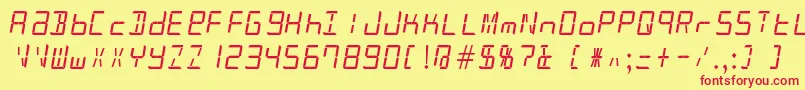 Шрифт Patopian1986 – красные шрифты на жёлтом фоне