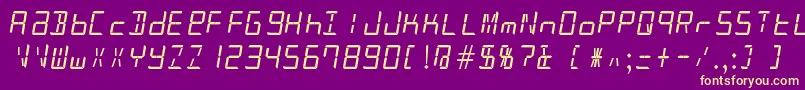 フォントPatopian1986 – 紫の背景に黄色のフォント