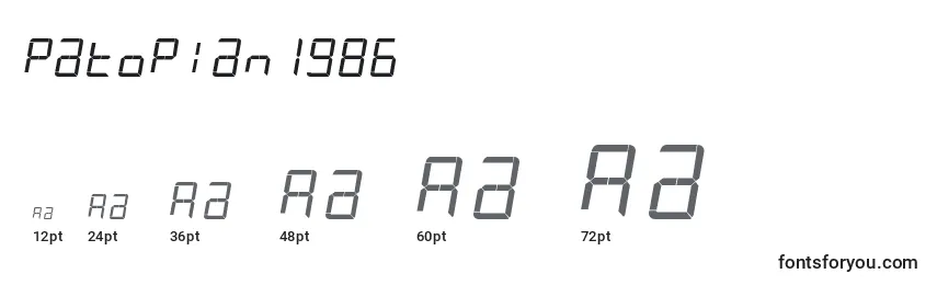 Patopian1986 Font Sizes