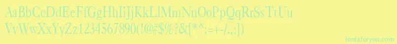 Police CasquecondensedRegular – polices vertes sur fond jaune