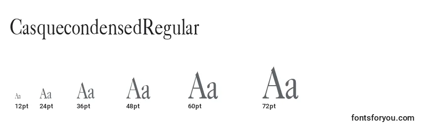 Größen der Schriftart CasquecondensedRegular