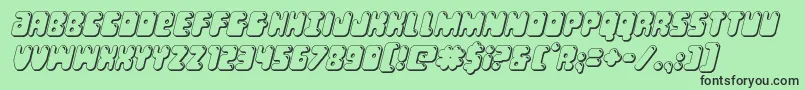Fonte Bubblebutt3Dital – fontes pretas em um fundo verde