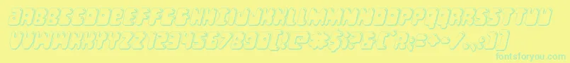 Bubblebutt3Dital-Schriftart – Grüne Schriften auf gelbem Hintergrund