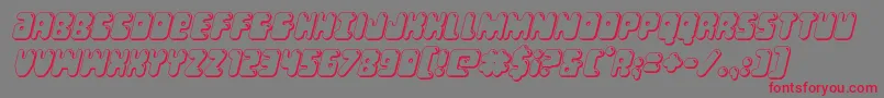 Czcionka Bubblebutt3Dital – czerwone czcionki na szarym tle