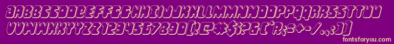 Bubblebutt3Dital Font – Yellow Fonts on Purple Background