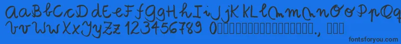 Tanaestelbrushscript01Regular Font – Black Fonts on Blue Background