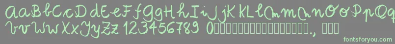 Tanaestelbrushscript01Regular Font – Green Fonts on Gray Background