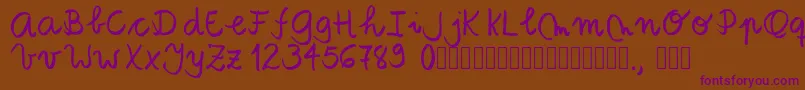 Tanaestelbrushscript01Regular Font – Purple Fonts on Brown Background