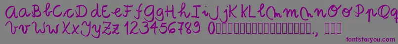 Tanaestelbrushscript01Regular Font – Purple Fonts on Gray Background
