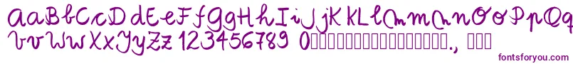 Czcionka Tanaestelbrushscript01Regular – fioletowe czcionki