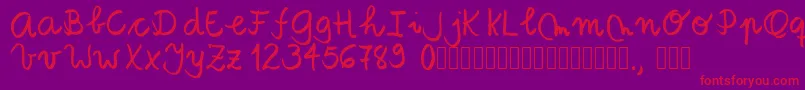 Шрифт Tanaestelbrushscript01Regular – красные шрифты на фиолетовом фоне