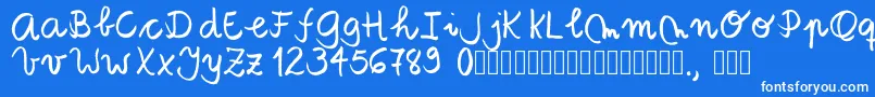 Tanaestelbrushscript01Regular Font – White Fonts on Blue Background