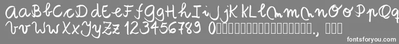 Tanaestelbrushscript01Regular-Schriftart – Weiße Schriften auf grauem Hintergrund