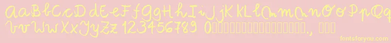 Tanaestelbrushscript01Regular Font – Yellow Fonts on Pink Background