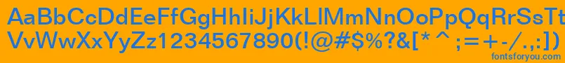 FolioMediumBt Font – Blue Fonts on Orange Background